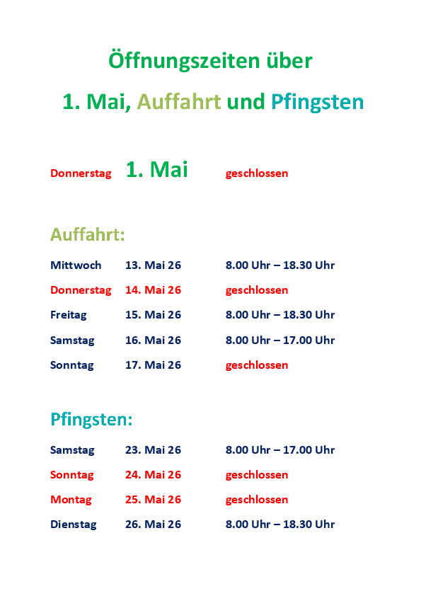 Auffahrt Pfingsten 2026